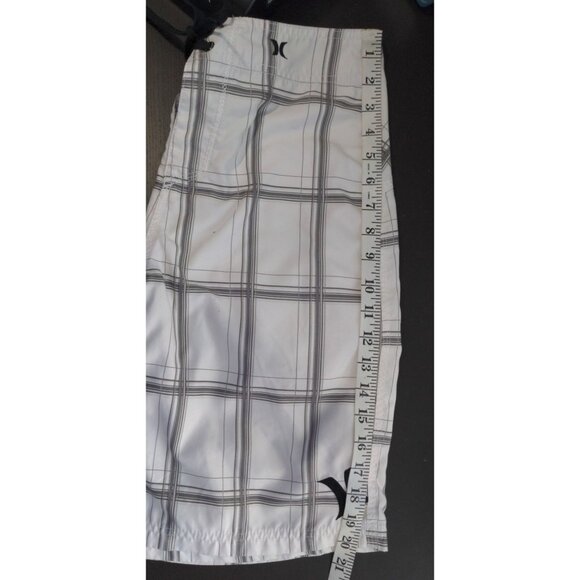 Hurley Boardshorts‎ Swimsuit Swim Trunks Mens 29 White Gray Check Beach Pool - Picture 8 of 9